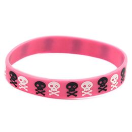 Jelly 1Pc Skl And Stars Logo Sile Rubber Wristband Punk Style Hip Hop Band Printed Adt Size Drop Delivery Jewellery Bracelets Dh0Zp
