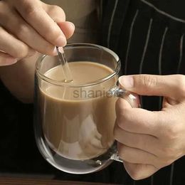 Mugs 1-6PCS 80-450ML Heat Resistant Double Wall Tea Glass Cup Beer Coffee Handmade Creative Cold Beverage Transparent Drinkware Set 240417