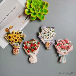 Fridge Magnets Buy 5 Get 1 3D Cute Fridge Magnets Kawaii Rose Sunflower Thank You Miss You Flower Bless You Simulate Succulent Plants Stickers