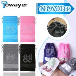 Storage Bags Shoes Closet Organiser Non-woven Travel Portable Waterproof Pocket Organisers Clothing Tranparent Hanging Bag