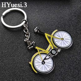 Keychains Lanyards Creative Bicycle Pendant Keychain Sport Style Metal Bike Key Ring Men Purse Bag Decor Birthday Gifts d240417