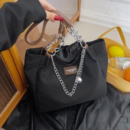 Totes Women's Bag Solid Color Chain Tote Commuting Shoulder Leisure Simple Mommy Go Out Large Capacity Nylon Handbag