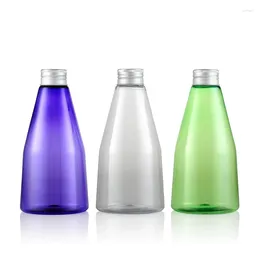 Storage Bottles Cone Tapered Shape PET Liquid Bottle Refillable Cosmetic Container Shampoo Lotions 350ml Plastic Toiletry