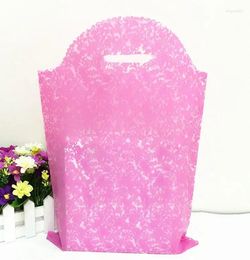 Storage Bags 30 45cm Pink Large Plastic Clothing Gift Packaging With Handle
