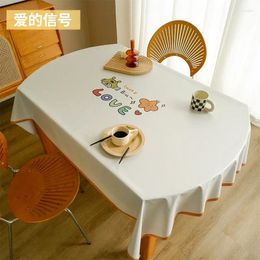 Table Cloth 9016 PVC Imported Dining With Oil Proof Waterproof Light Luxury And High-end Feel Rectangular Tablecloth