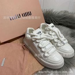 High Version Mm Miao Spring End Little White Shoes Womens Thick Rope Flat Sole Casual Versatile