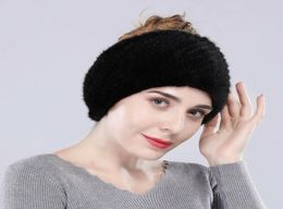 100 Import Mink Fur Scarf Winter Headband Snood High Elastic Tight Weave Black3369382