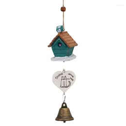 Decorative Figurines Bird House Cage Wind Chimes Cute Cartoon Pastoral Hanging Ornament Crafts Home Garden Resin Decoration Gift