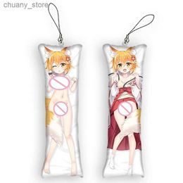 Keychains Lanyards 4x12cmThe Helpful Fox Senko-san Dakimakura Mini Keychain Cute Anime Key Chain Decor Pendant Otaku Gift Backpack Pendant Y240417