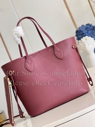 12A Mirror Quality Designer Shopping Bag MM Size Womens Genuine Leather Burgundy Purse Letters Embossed Tote Luxurys Handbags Composite Shoulder Bag Small Pouch