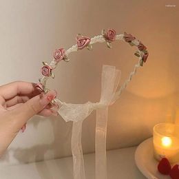 Hair Clips 2pcs Elegant Girls Wedding Garland Headpiece Bridal Headband Imitated Pearl Headdress Flower Wreath