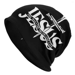 Berets Jesus The Way Truth Life Beanie Bonnet Knitting Hat Men Women Unisex Christ Catholic Warm Winter Skullies Beanies Cap