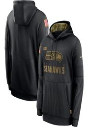 Seattle Men Women Youth Seahawks Hoodies 2020 Authentic Sweatshirt Salute to Service Sideline Performance Pullover Hoodie Black4303214