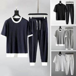 Men's Tracksuits 1 Set Men Top Trouseres Stylish Male Loose Pleats Temperament Outfit