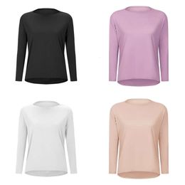 Back L_010 In Action Long Sleeve Shirt Yoga Tops Relaxed Fit Sweatshirts T-Shirts Casual Shirts T-S S T-s s