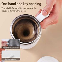 Mugs USB Self Stirring Mug Coffee Cup Rechargeable Automatic Stirring Cup Stainless Steel Cup Coffee Milk Mixer Stir Cup Water Bottle 240417