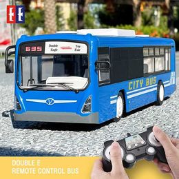 Diecast Model Cars Double E 6Ch Rc car toy remote-controlled bus door opener for boys with sound light childrens gift 2.4G electric toy car model J240417