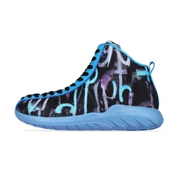 Basketball Shoes Night Hawk Graffiti Blue Sneaker For Men Original Women Sports Man Basket