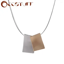 Pendant Necklaces Fashion Geometric Neck Chokers Vintage Alloy Metal Square Suspension Pendants Necklace For Women Goth Jewellery Trendy