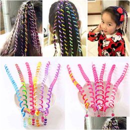 Hair Rubber Bands Pack Of 6 Color Braided Ring Curly Tray Tools Twist Braids Little Girls Accessories Headdress Aa220323 Drop Delive Dhtiq