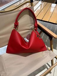 Totes Retro Red PU Envelope Package 2024 Ladies Elegant Simple Zipper Shoulder Bag Large Capacity Fashionable High Street Handbag