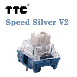 Keyboards TTC Speed Silver V2 DIY Custom Gamer Mechanical Keyboard Linear Switch 45gf 3Pin RGB SMD Hot Swap Switches Miscontact Prevention