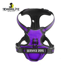 Nylon Adjustable Dog Harness Personalized Reflective Dog Harness Vest Breathable Pet Harness Leash For Small Medium Large Dogs 240417