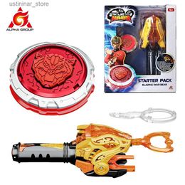 Beyblades Metal Fusion Infinity Nado 6 Starter Pack-Blazing War Bear Metal Ring Tip Spinning Top Gyro with Monster Icon Cord Launcher Anime Kid Toy L416