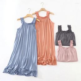 Casual Dresses Edible Tree Square Collar Cami Dress Summer Women's Spaghetti Strap Fashion Elegant Sundress A-line Sleepdress