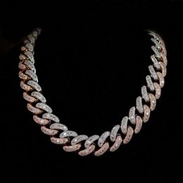 Hiphop Jewellery Miami Cuban Link Chain S925 Silver 20mm Two Tones Buss Down Moissanite