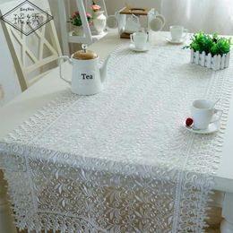 Table Runner Special Deals 60x140cm White Elegant Home El Banquet Embroidered Organza Polyester Floral Decora Cover