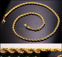 Chains Necklaces Pendants Jewellery Gold Fashion Stainless Steel Hip Hop Rope Chain Mens Necklace Drop Delivery 2021 Dbwsz9892036