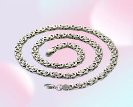 63mm distinctive classical mens Jewellery silver Stainless steel Byzantine chain 6792324