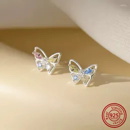Stud Earrings S925 Sterling Silver Butterfly Small Light For Women Luxury Christmas Jewellery With Niche Design Ins Style Gift