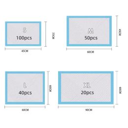 100/50/40/20pcs 흡수 개와 강아지 훈련 패드 애완 동물 가리셔스 기저귀 고양이 개 오줌 패드 누출 방지 애완 동물 소변 매트 빠른 건조