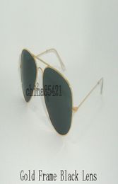 Designer Classic Pilot Sunglasses Men039s Women039s Sun Glasses Eyewear Gold Frame Black Lens 58mm Come With Box And Case5176296