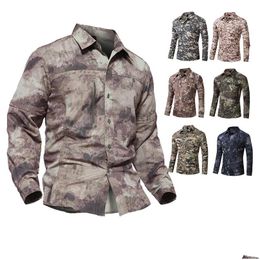 Tactical Shirts Outdoor Hunting Shooting Shirt Battle Dress Uniform Camo Bdu Army Combat Clothing Quick Dry Camouflage No05-109 Drop D Otmw3