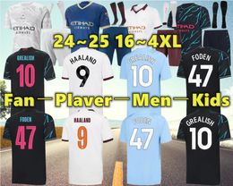 2023/2024 HAALAND MaNS CiTIeS Soccer Jersey 2024 Chinese New Year Dragon KOVACIC GREALISH DE BRUYNE J. ALVAREZ BERNARDO Mens FODEN RODRIGO DOKU Football Shirt Kids Kit