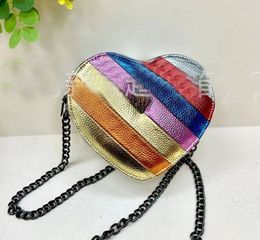 2024 New Kurt Geiger Eagle Head Rainbow Patch Heart Shaped Women Shoulder Bag Brand Colourful Fashion Mobile Phone Crossbody Bag mini Wallets