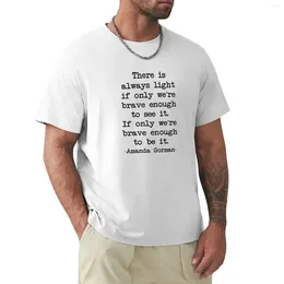 Men's Polos Amanda Gorman Poet Laureate Poetry: There Is Always Light T-Shirt Tees For A Boy Mens Tall T Shirts