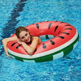 Swim Ring Watermelon Pattern Adult Kids 2Pcs 3pcs Inflatable Mattress Swimming Pool Floating Summer Beach Party Toys 240416