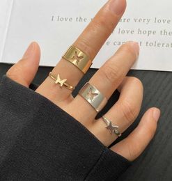 Trendy Vintage Butterfly Rings for Women Men Lover Couple Rings Set Friendship Engagement Wedding Open Rings 2021 Jewellery Q07089764731