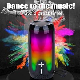 Portable Bluetooth Speaker with LED Colour Lights, Subwoofer, USB/AUX, Perfect for Parties and Camping, Wireless Outdoor Speaker for Superior Sound Quality, Black