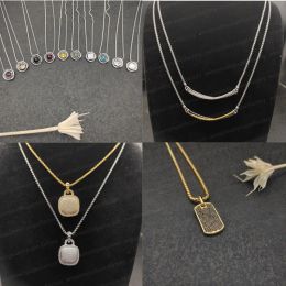 Necklaces with box Dy brand designer Women men Pendant Necklaces Classic Gold Silver Vintage various shape Diamond Necklace length 50cm jewe