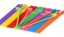 whole Colour straw onetime art straw long elbow juice drink plastic straw 100 sticks stock 1890953