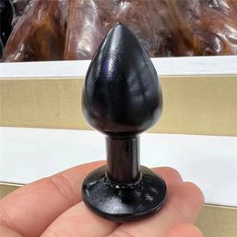 1PC Natural Black Obsidian Crystal Stone Massage Wand Hand Carved Figurine Crafts Home Decoration As Gift 240408