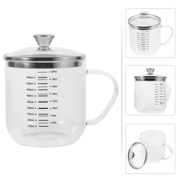 Dinnerware Sets High Borosilicate Glass Coffee Cup Milk Container Clear Mug Lid Scale Bakery Supplies Household Tumbler