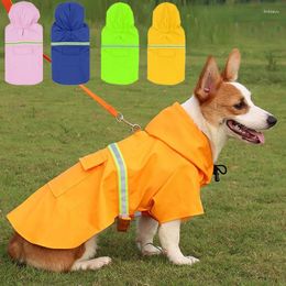 Dog Apparel Pet Waterproof Raincoat Jumpsuit Reflective Rain Coat Hooded Jackets Small Large Outdoor Clothes Supplies