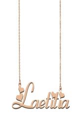 Laetitia name necklaces pendant Custom Personalised for women girls children friends Mothers Gifts 18k gold plated Stainless 4290721