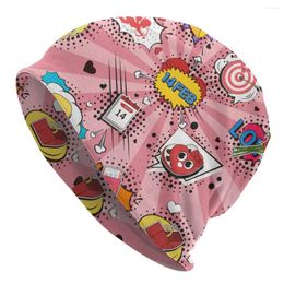 Berets Trendy Cartoon Elements Collection Valentine Bonnet Homme Fashion Skullies Thin Beanies Caps Style Fabric Hats